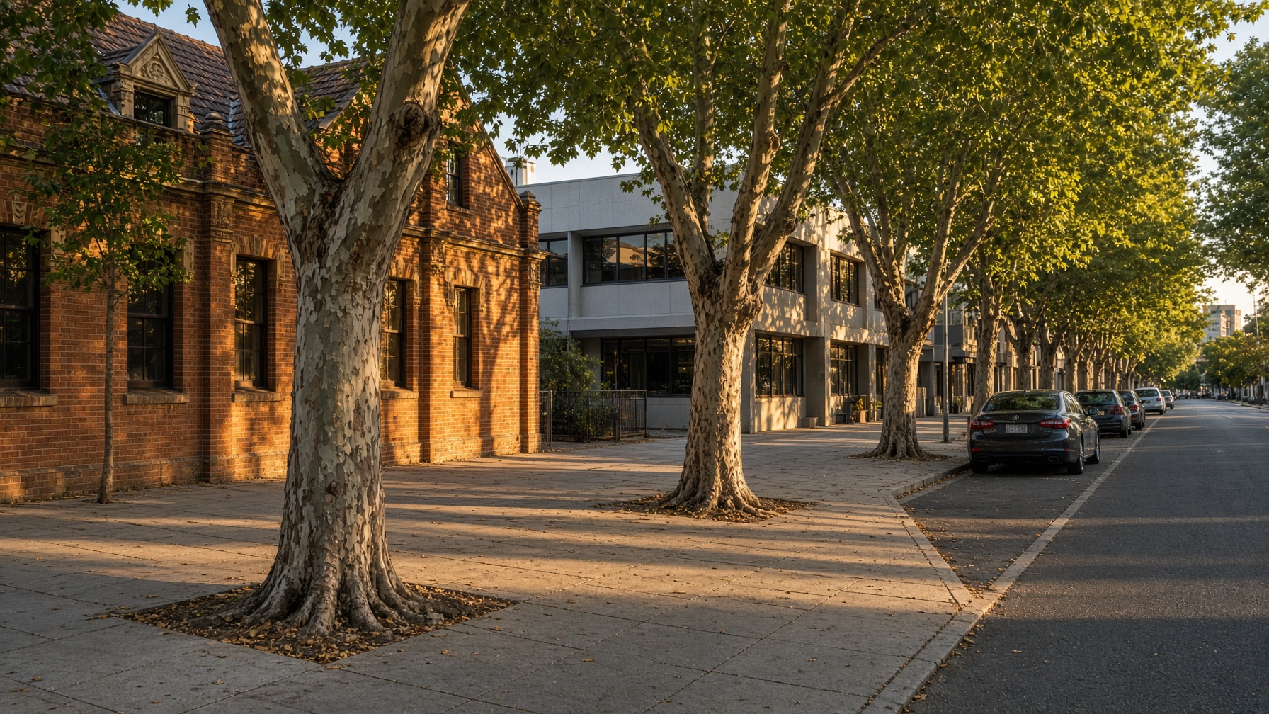 West Perth street in late afternoon light